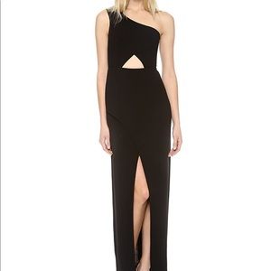 BCBG black gown one shoulder